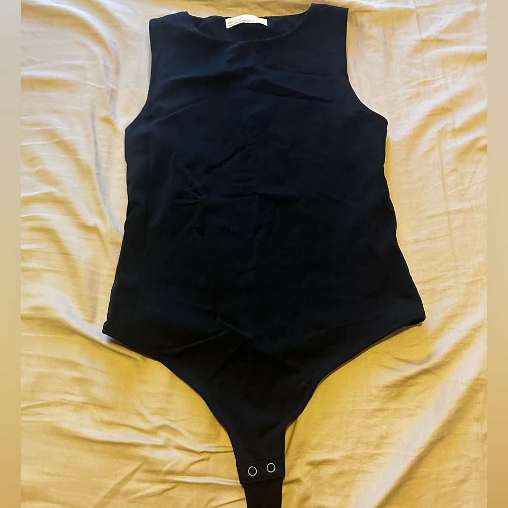 OAK + FORT Black Sleeveless Bodysuit